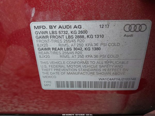 2018 AUDI SQ5 3.0T PREMIUM PLUS
