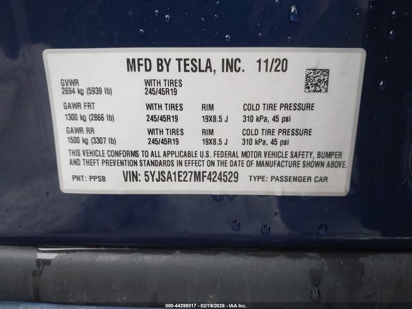 2021 TESLA MODEL S