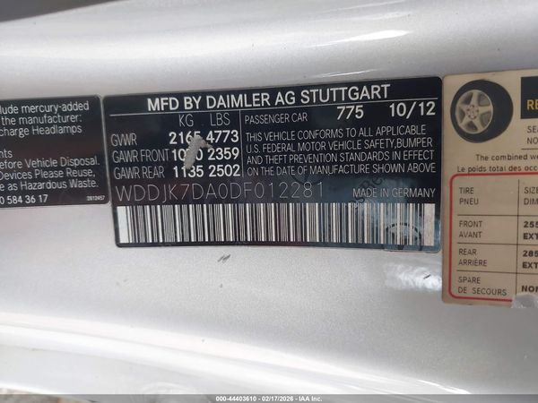 2013 MERCEDES-BENZ SL 550 SL550