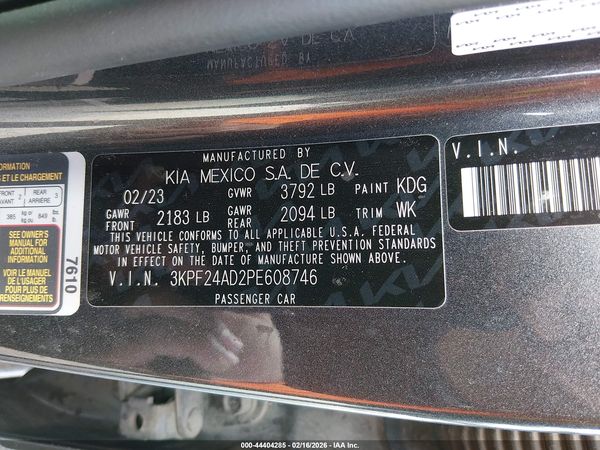2023 KIA FORTE LXS