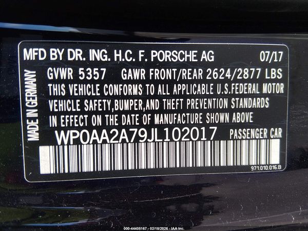2018 PORSCHE PANAMERA 4