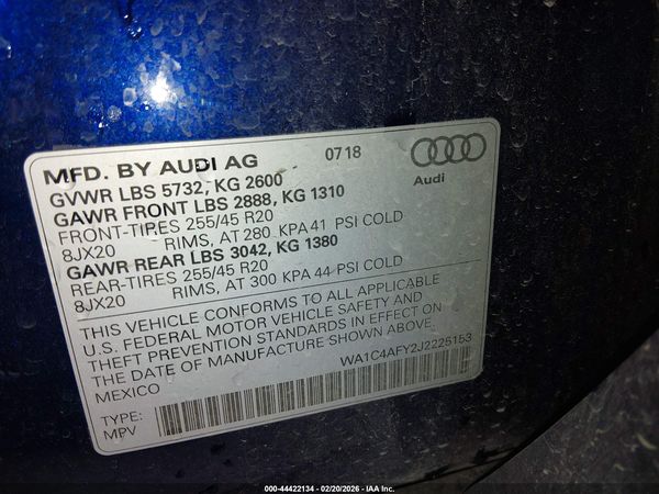 2018 AUDI SQ5 3.0T PREMIUM PLUS