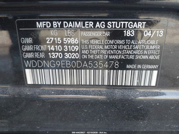 2013 MERCEDES-BENZ S 550 4MATIC