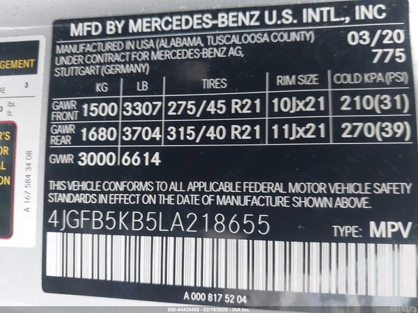 2020 MERCEDES-BENZ GLE 450 4MATIC