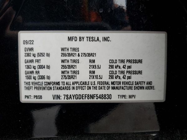2022 TESLA MODEL Y