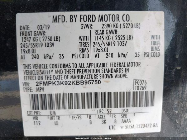 2019 FORD EDGE TITANIUM — I9