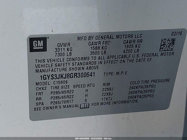 2016 CADILLAC ESCALADE ESV PREMIUM COLLECTION