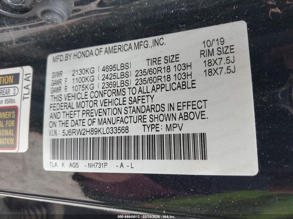 2019 HONDA CR-V EX-L