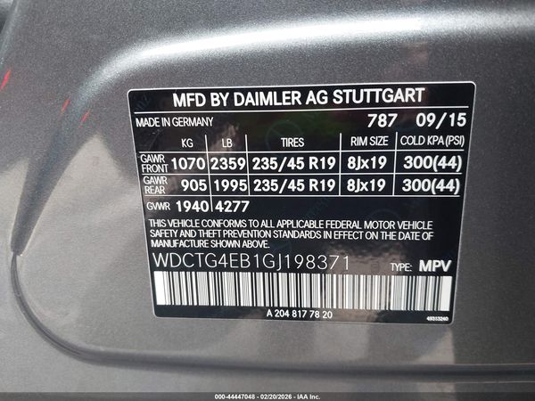 2016 MERCEDES-BENZ GLA 250 GLA250