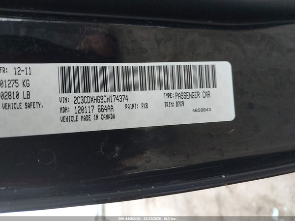 2012 DODGE CHARGER SXT