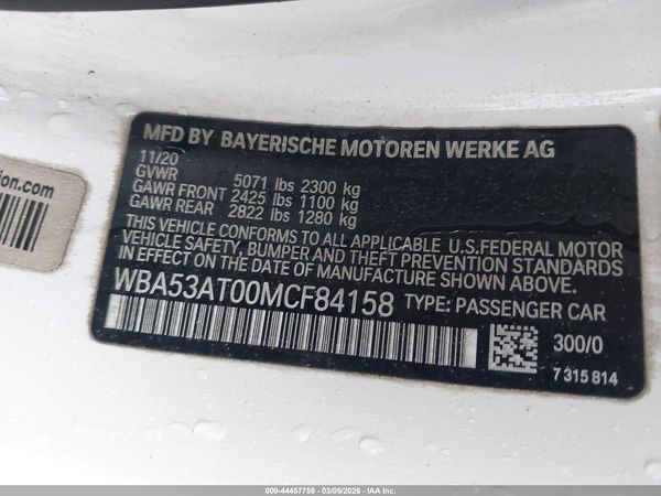 2021 BMW M440I