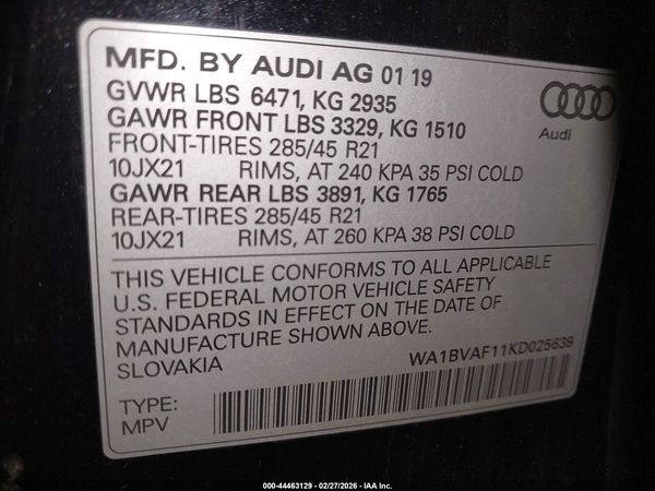 2019 AUDI Q8 55 PREMIUM