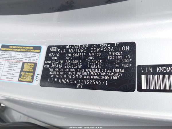 2017 KIA SEDONA EX