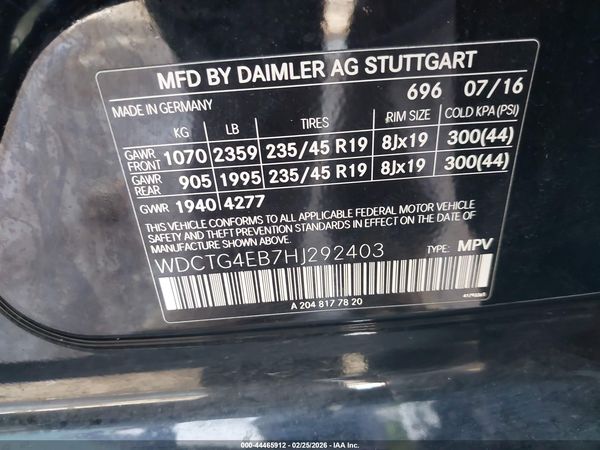 2017 MERCEDES-BENZ GLA 250 GLA250