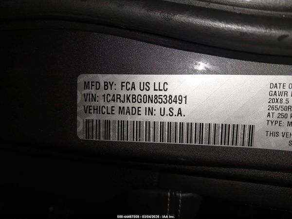 2022 JEEP GRAND CHEROKEE L LIMITED 4X4