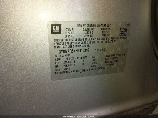 2017 CADILLAC XT5 STANDARD