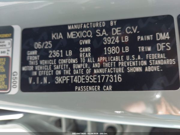 2025 KIA K4 LXS