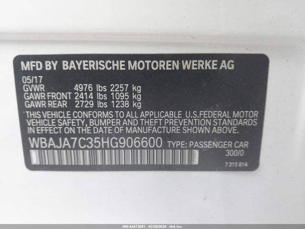2017 BMW 530I XDRIVE