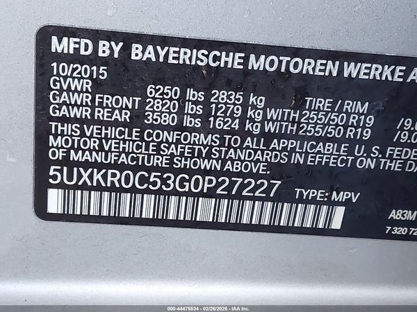 2016 BMW X5 XDRIVE35I