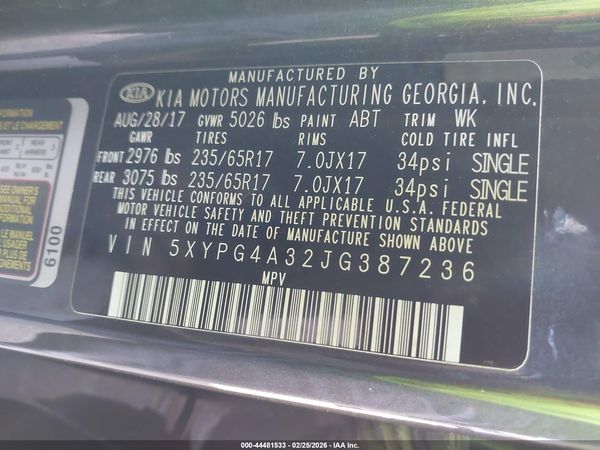 2018 KIA SORENTO 2.4L LX