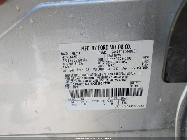 2019 FORD EDGE SEL — I9