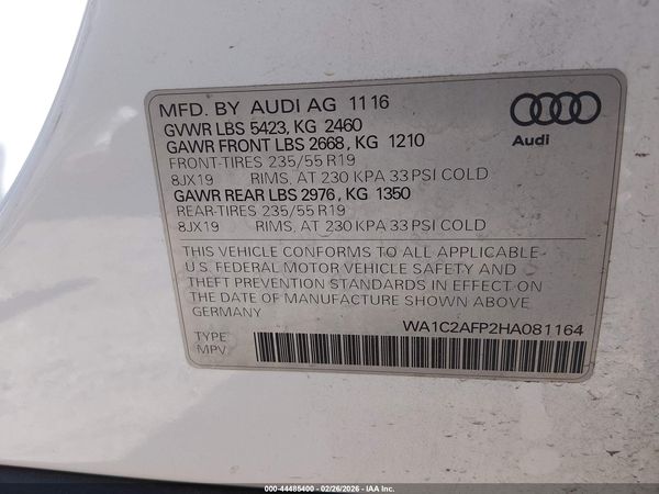 2017 AUDI Q5 2.0T PREMIUM