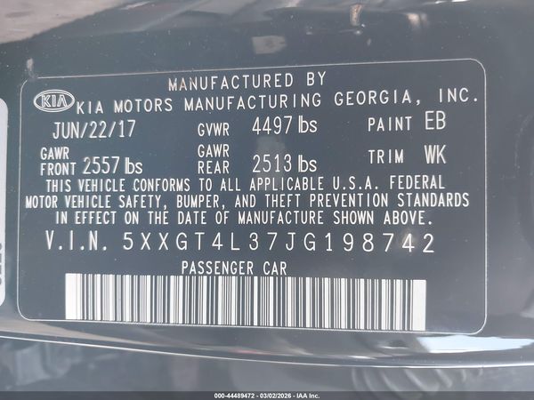 2018 KIA OPTIMA S