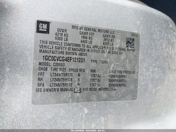2014 CHEVROLET SILVERADO 2500HD WORK TRUCK — I9