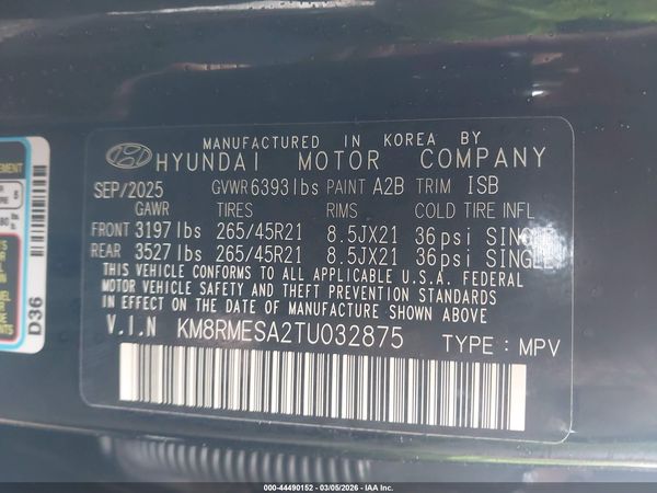 2026 HYUNDAI PALISADE HEV CALLIGRAPHY