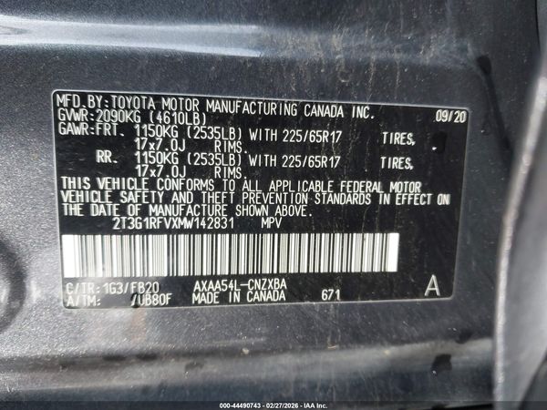 2021 TOYOTA RAV4 LE