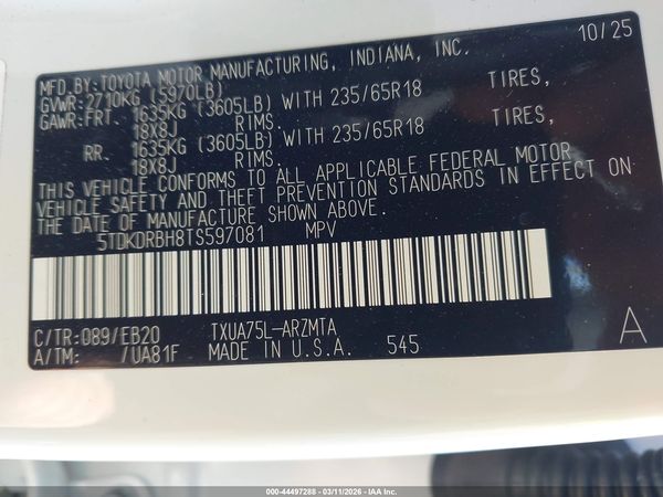2026 TOYOTA HIGHLANDER XLE