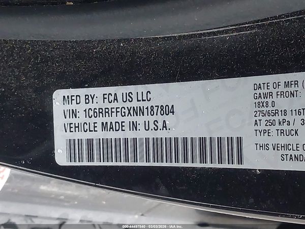 2022 RAM 1500 BIG HORN  4X4 5'7 BOX