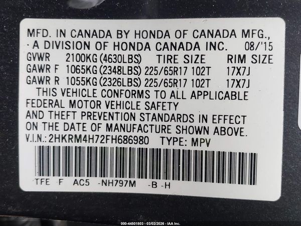 2015 HONDA CR-V EX-L