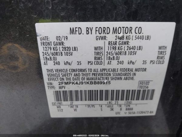 2019 FORD EDGE SEL