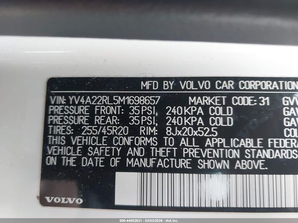 2021 VOLVO XC60 T6 INSCRIPTION