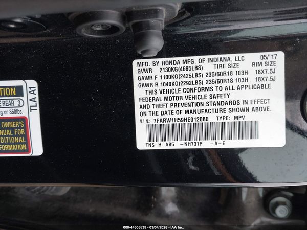 2017 HONDA CR-V EX
