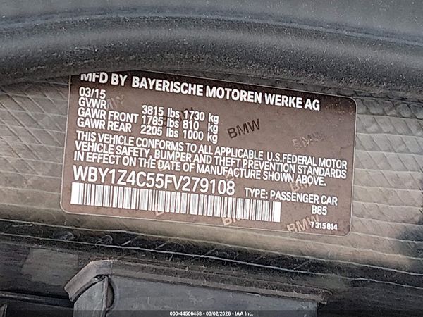 2015 BMW I3 BASE W/RANGE EXTENDER