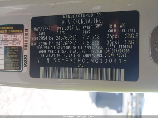 2021 KIA TELLURIDE EX