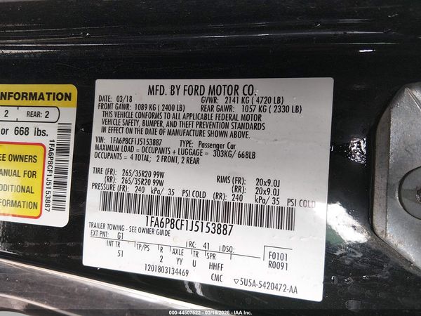 2018 FORD MUSTANG GT PREMIUM