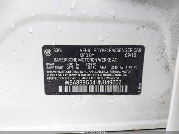 2017 BMW 330I SA