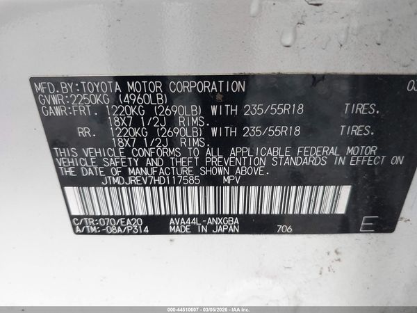 2017 TOYOTA RAV4 HYBRID LIMITED