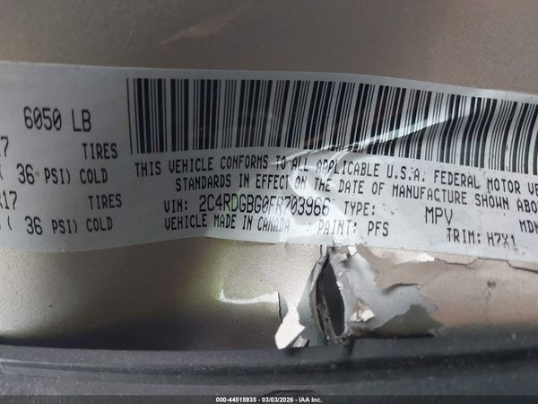 2015 DODGE GRAND CARAVAN SE — I9