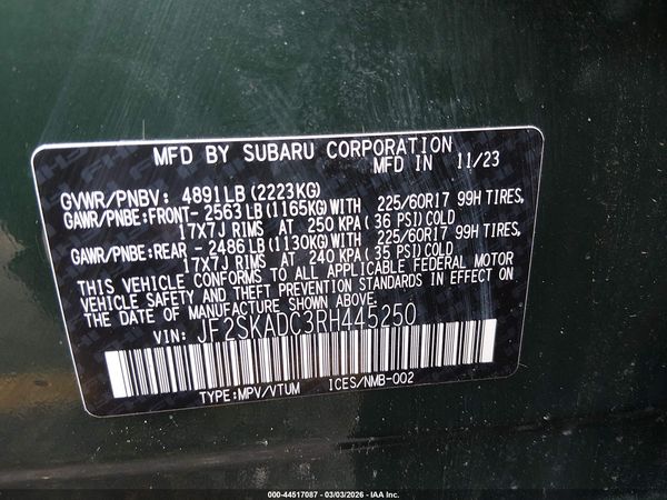 2024 SUBARU FORESTER PREMIUM — I9