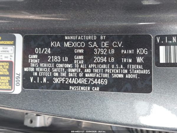 2024 KIA FORTE LX