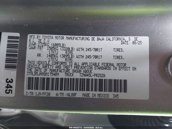 2025 TOYOTA TACOMA SR5