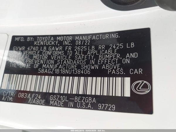 2022 LEXUS ES 350 F SPORT