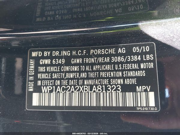 2011 PORSCHE CAYENNE TURBO