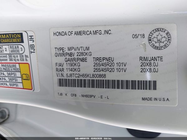 2019 ACURA RDX A-SPEC PACKAGE