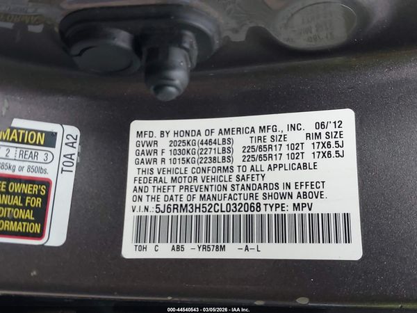 2012 HONDA CR-V EX