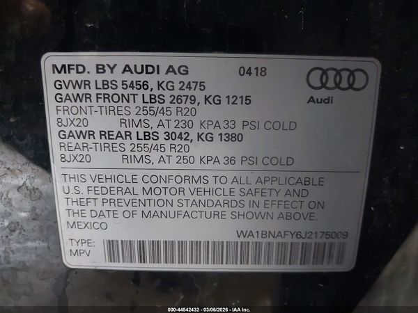 2018 AUDI Q5 2.0T PREMIUM